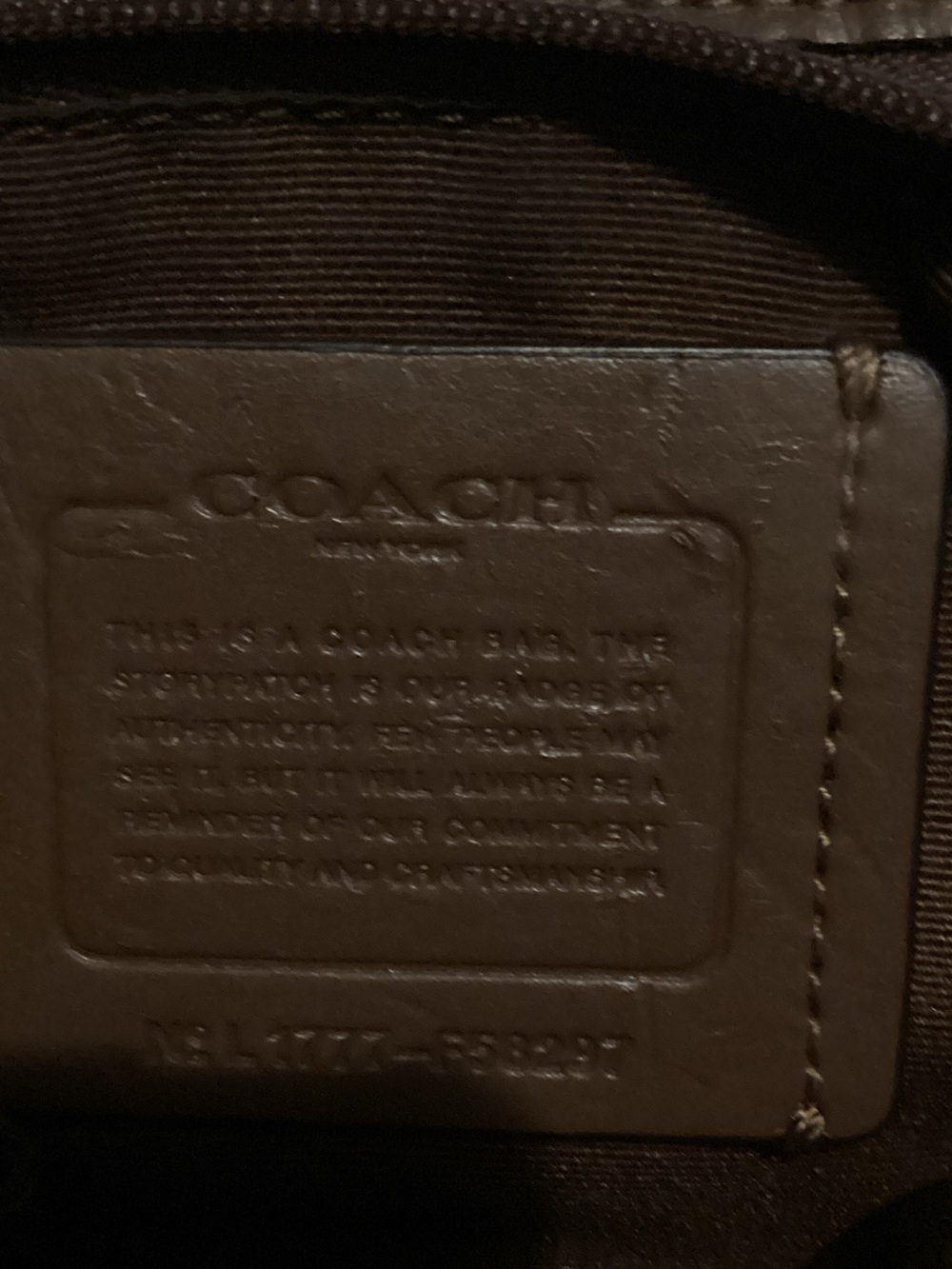 Coach Signature Jacquard Crossbody in Light Brown and Tan - Picture 3 of 5